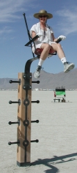 A high seat on the playa.