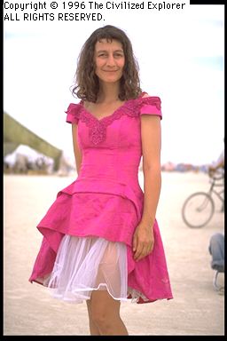 An attractive woman in a nice gown.