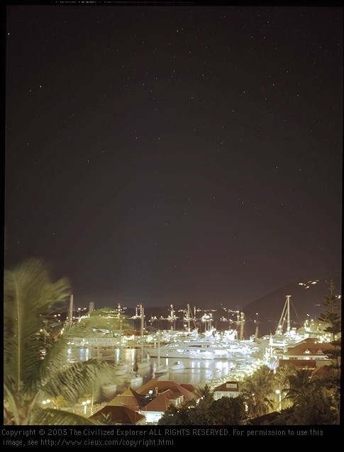 Gustavia at night.