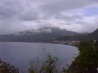 A view of Mont Pele from St. Pierre