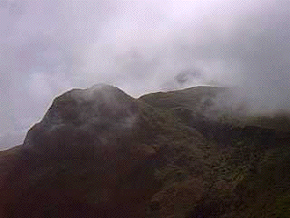 A view of the clouds from the green sides of Pele.